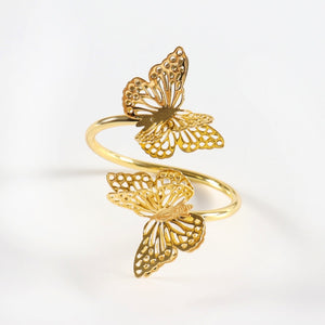 Twin Butterflies Gold Napkin Rings (set of 6)