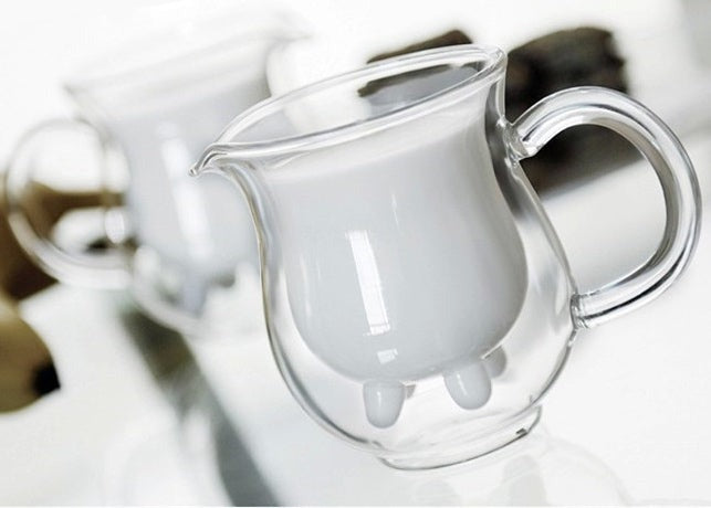 Double Wall Glass Udder Creamer Allthingscurated