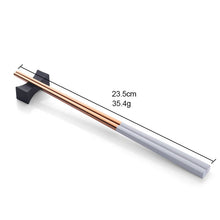 Load image into Gallery viewer, Allthingscurated Chinese Chopsticks in a set of 6 pairs in White and Rose Gold color combination.
