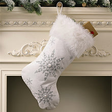 Load image into Gallery viewer, Pearl Embellished Snowflakes Stockings
