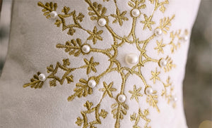 Pearl Embellished Snowflakes Stockings