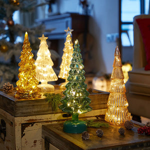 Glass Christmas Tree LED Table Lights