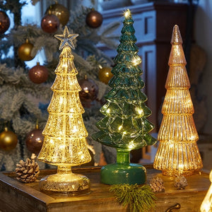 Glass Christmas Tree LED Table Lights