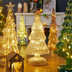 Glass Christmas Tree LED Table Lights