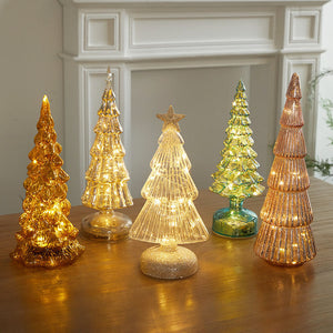 Glass Christmas Tree LED Table Lights