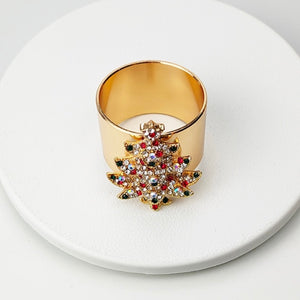 Luxe Christmas Tree Napkin Ring Set
