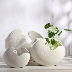 Allthingscurated Modern Egg Shell Decorative Vase