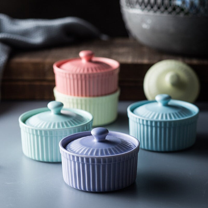 Allthingscurated Pastel Porcelain Ramekins with lids