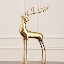 Load image into Gallery viewer, Allthingscurated Decorative Golden Reindeers Figurines
