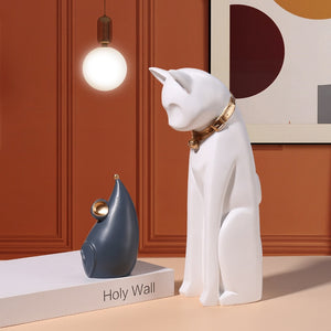 Cat and Mouse Decorative Figurine Set