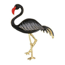 Load image into Gallery viewer, Allthingscurated Flamingo Napkin Rings in a set of 6. Crafted from aluminum alloy and enamel in Black. Measuring H5.2cm by W4.1cm or H2 inch x W1.6 inch.
