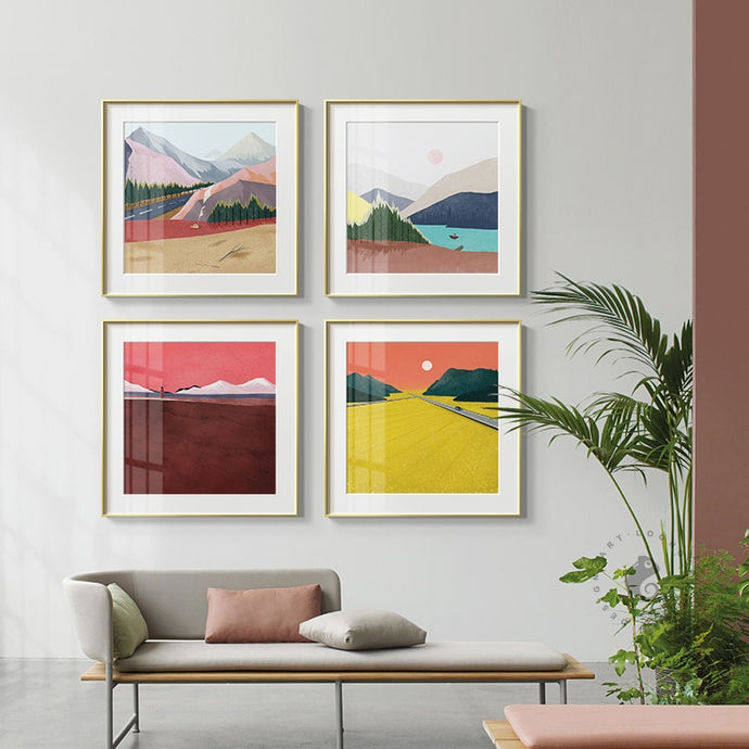 Allthnigscurated modern abstract mountain canvas prints collection