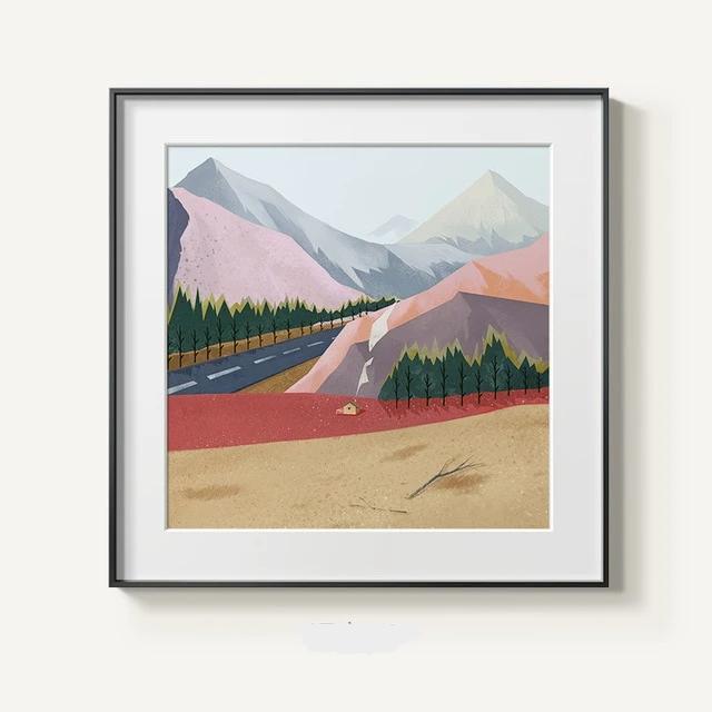 Allthnigscurated modern abstract mountain canvas print