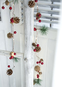 Allthingscurated Pine cones and Berries Christmas Fairy Lights