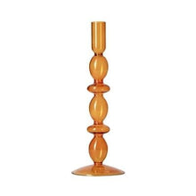 Load image into Gallery viewer, Vintage design colored glass candle holder
