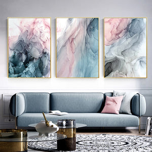 Fluid Ink Art Abstract Canvas Painting
