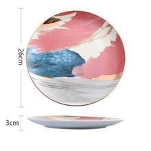 Load image into Gallery viewer, Painterly Porcelain Plates with Gold Inlay in 8/10 Inches

