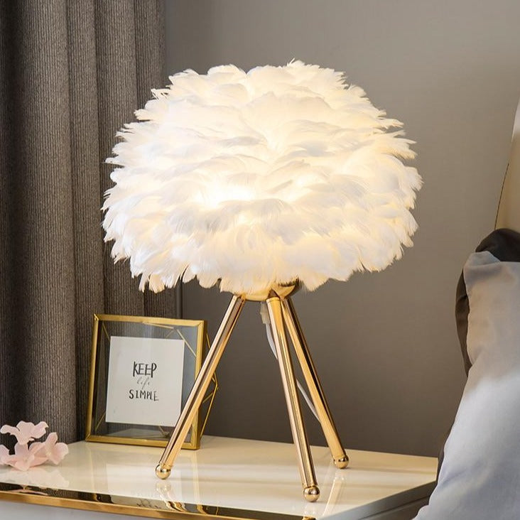 Allthingscurated Boudoir Feather Table Lamp