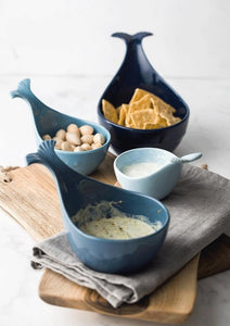 Allthingscurated’s fun and stackable whale-shaped bowls come are perfect for your appetizers, salads or favorite snacks.  Comes in 4 sizes with capacity of 100 to 350ml or 3.4 to 11.8 ounce. Sold individually or in a set of 4 bowls. Featuring a different shade of blue from pastel blue to navy blue for each size.