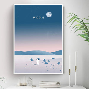 Allthingscurated Moon Mars Canvas Wall Art Prints