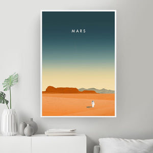 Allthingscurated Moon Mars Canvas Wall Art Prints