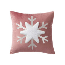 Load image into Gallery viewer, Allthingscurated Christmas Snowflake Cushion cover 45x45cm in Red Pink Grey
