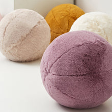Load image into Gallery viewer, Ball Pillow measuring 30cm or 11.7 inch, made of faux rabbit fur in 6 different colors
