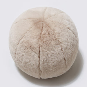 30cm or 11.7" Ball pillow with faux rabbit fur cover in Sand color