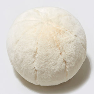 30cm or 11.7" Ball pillow with faux rabbit fur cover in Vanilla which is an off white shade