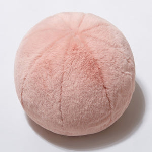 30cm or 11.7" Ball pillow with faux rabbit fur cover in Baby Pink color