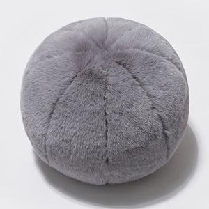 30cm or 11.7" Ball pillow with faux rabbit fur cover in Pebble Gray color