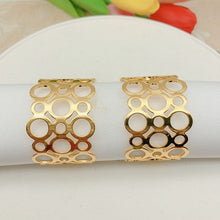 Load image into Gallery viewer, Geometric Pattern Gold/Silver Napkin Rings (set of 12)
