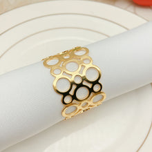 Load image into Gallery viewer, Geometric Pattern Gold/Silver Napkin Rings (set of 12)
