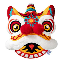 Load image into Gallery viewer, Allthingscurated Oriental Lion Cushion measuring 40x35cm in red.
