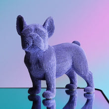 Load image into Gallery viewer, Allthingscurated Orange Blue French Bulldog figurine crafted in resin with a fashionable coat of pearly texture in standing pose.
